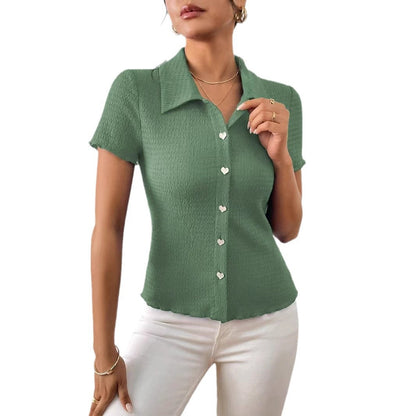 Dam T-shirt Slim Fit Kort Ärmar Polyester-6