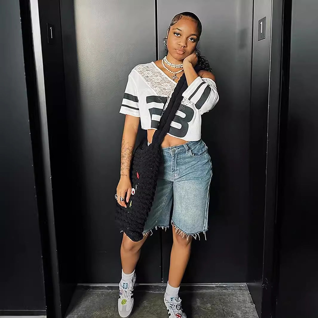 Dam T-shirt V-ringad Kort Ärme Polyester-2