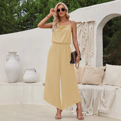 Dam Byxor Bred Ben Medelhög Midja Lätt Polyester-5