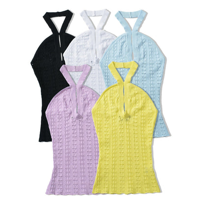 Dam Backless Top Halterneck Polyester-2