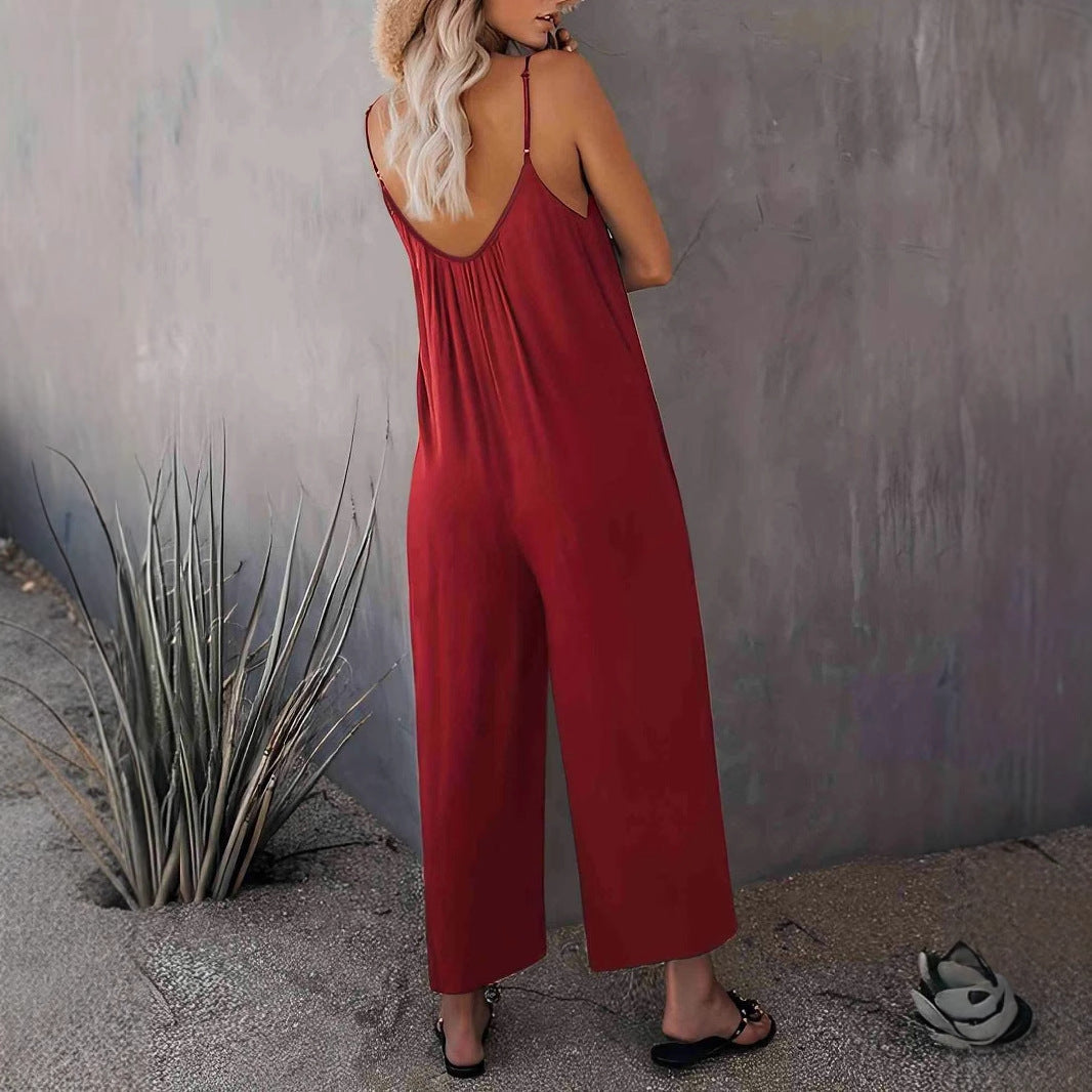 Kvinnors Jumpsuit Löst Snitt Andningsbart Material 2