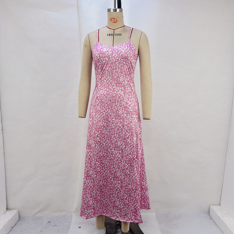 Variant image for Maxiklänning Dam Ryggfri A-linjeformad Polyester med Slits för Sommar-1