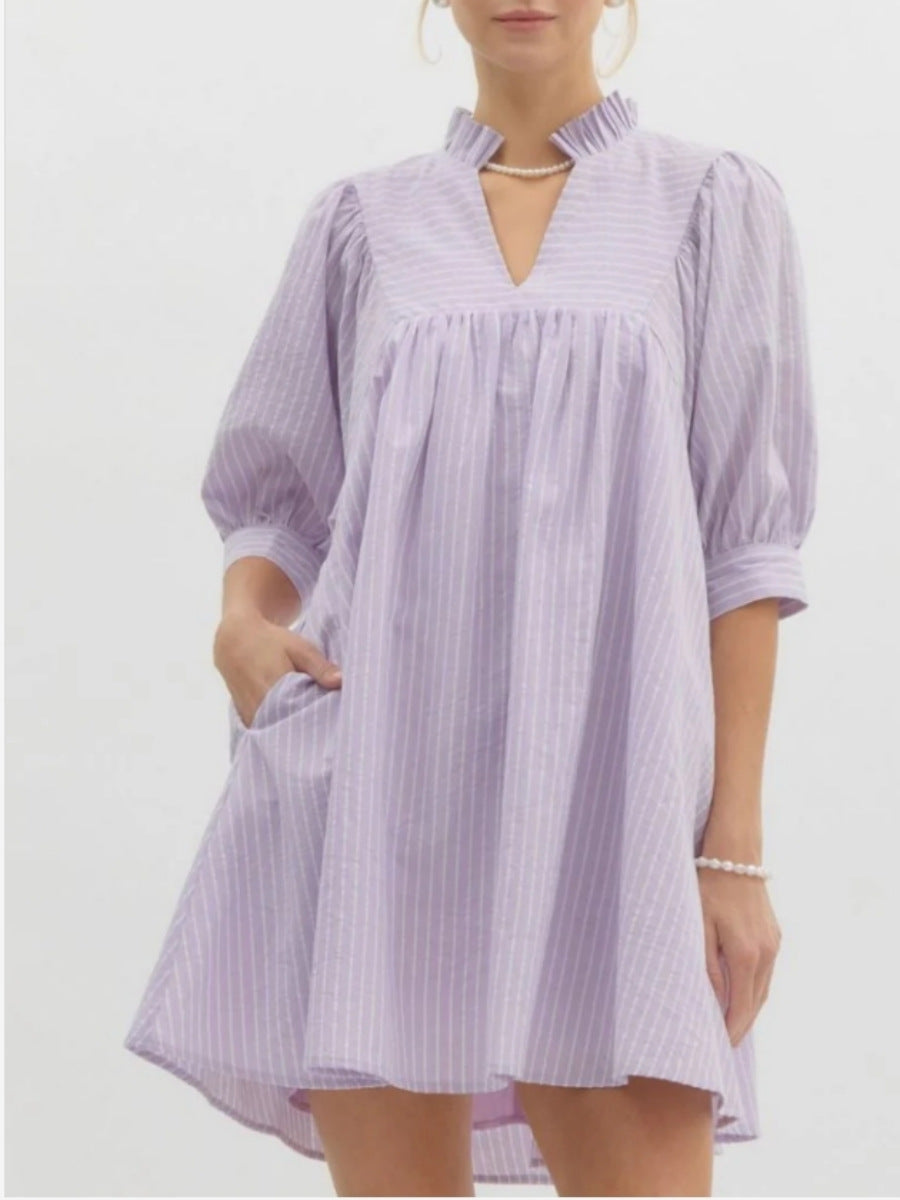 Variant image for Kvinna A-linje Klänning V-ringning Tryckt Polyester-6