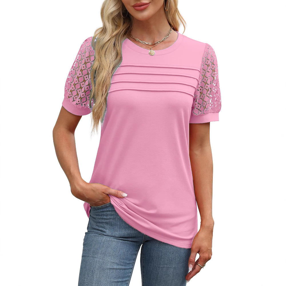 Dam T-shirt Löst Sittande Kortärmad 100% Bomull-5