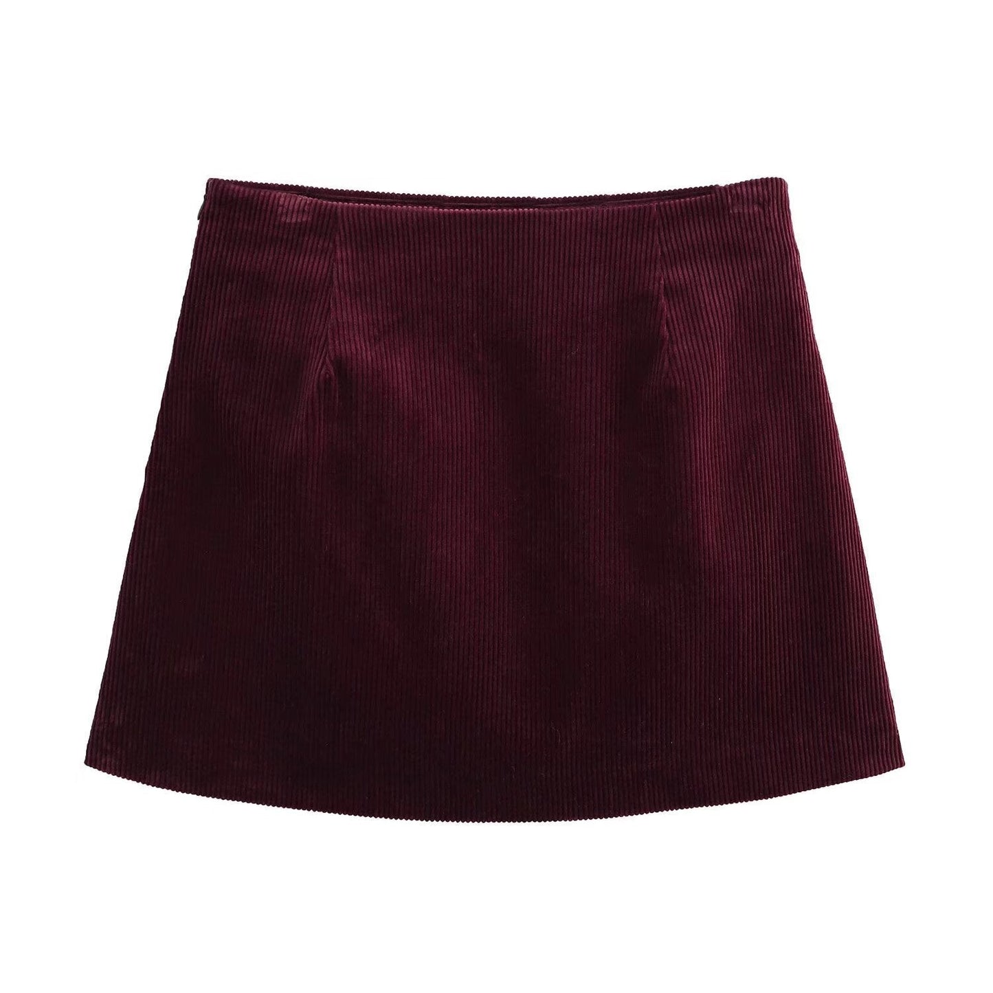 Kvinna Minikjol A-Linjeformad Corduroy Kort Kjol-3