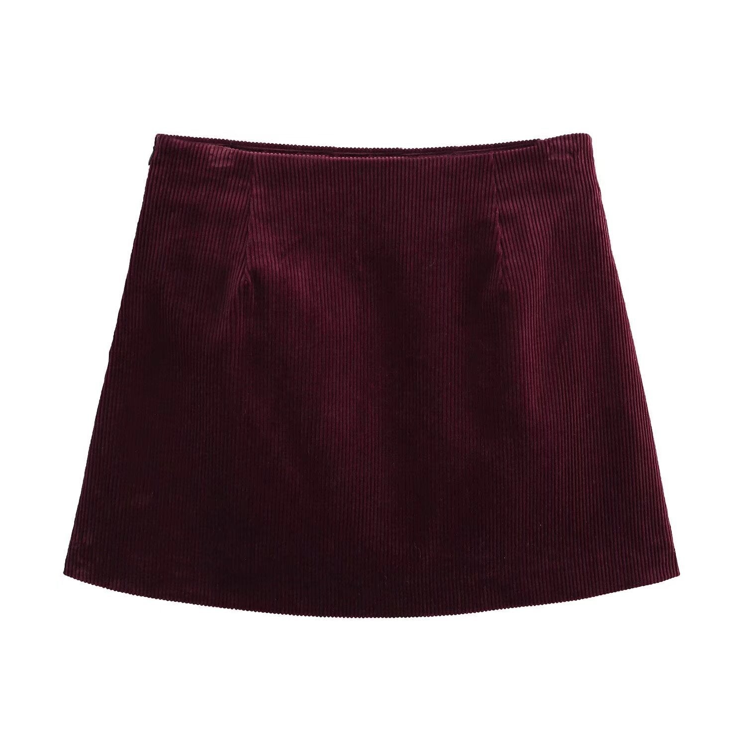 Kvinna Minikjol A-Linjeformad Corduroy Kort Kjol-3