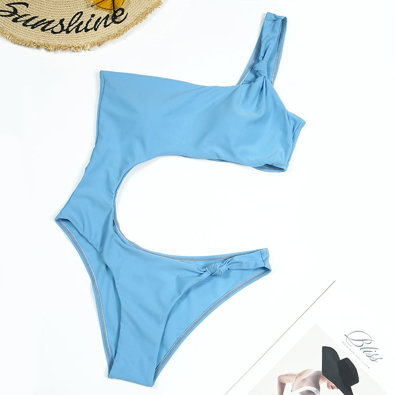 Baddräkt Dam Hög Midja Triangeldesign Polyester Elastan-5