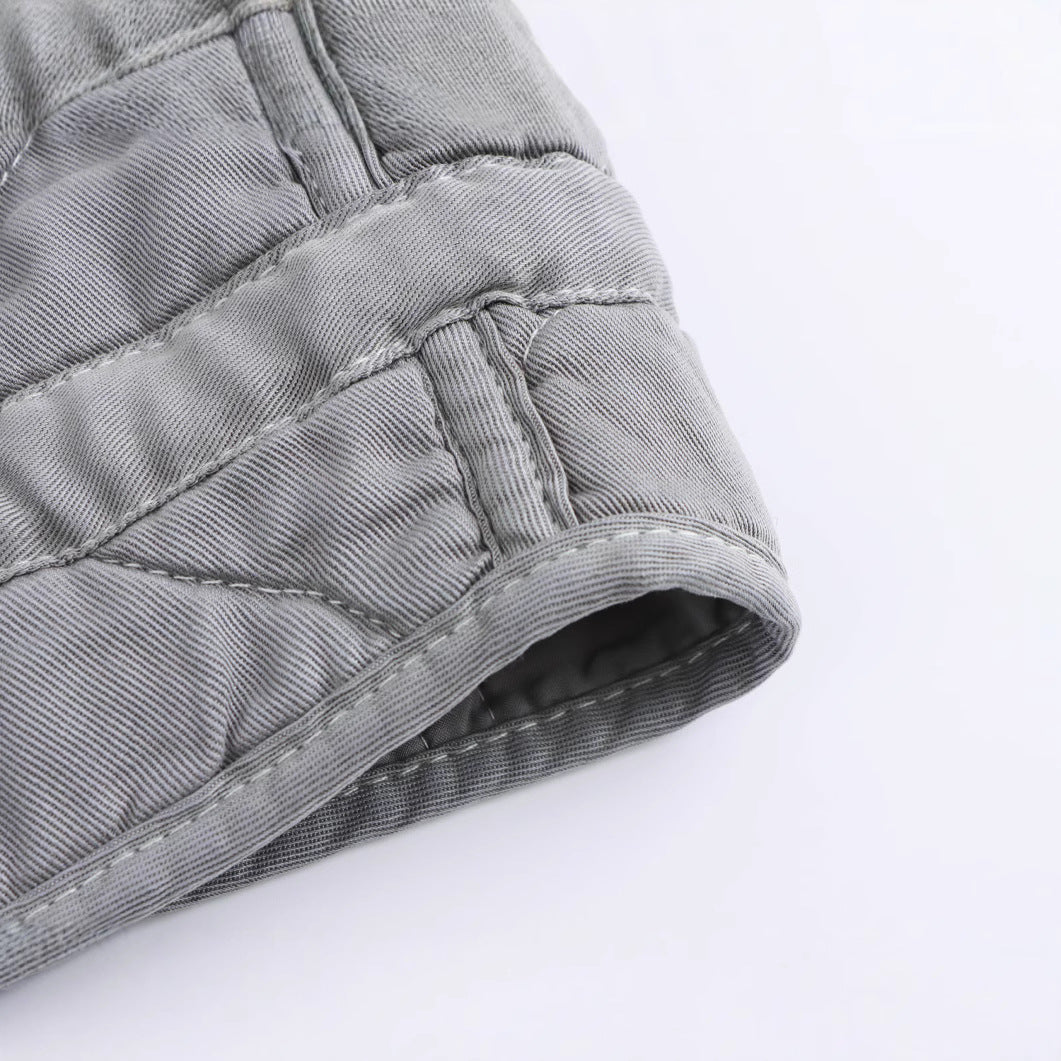 Dam Ribbad Topp Bomull Trendig-3