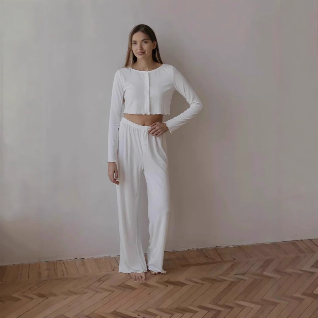 Långbyxor Set för Dam i Organisk Bomull – Avslappnad Passform, Flera Färger 2