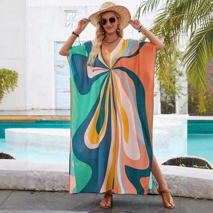 Dam Bikini Set Löst Tryckt Polyester-5