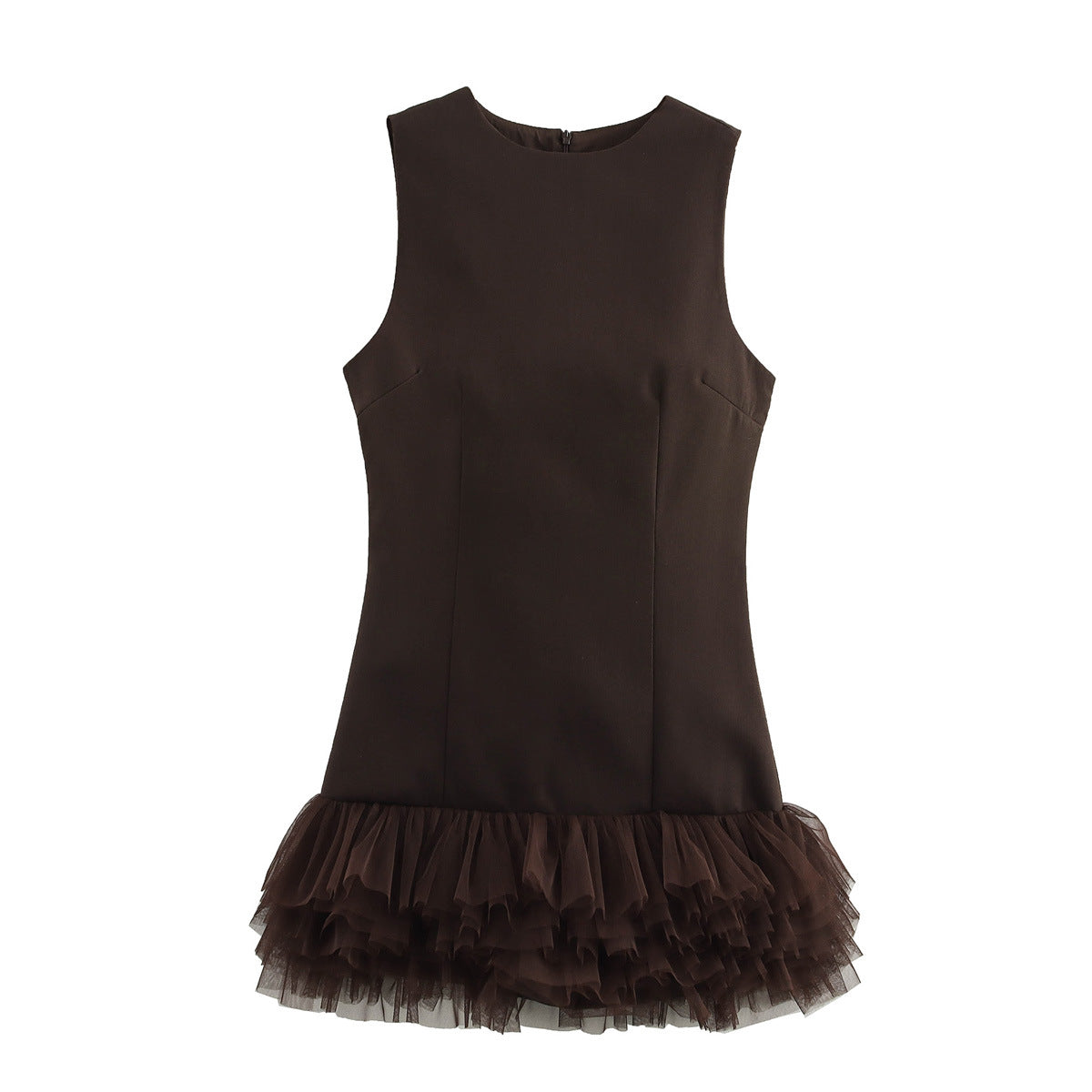 Dam Miniklänning A-Linje Rundhalsad Polyester-1