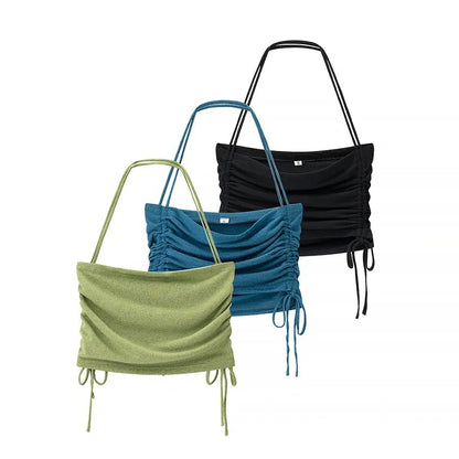 Kvinnors Topp Wrap Design Justerbart Andningsbart Tyg 2