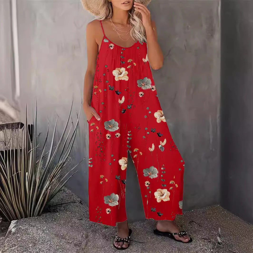 Dam Jumpsuit Ärmlös Casual Polyester Lång Byxlängd Medelhög Midja-5