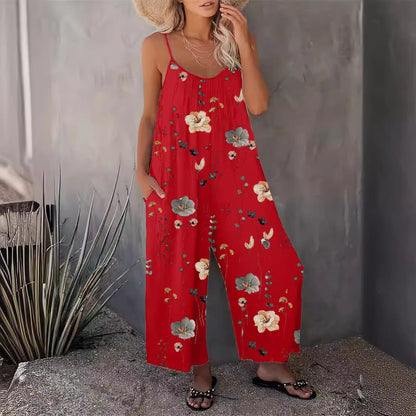 Dam Jumpsuit Ärmlös Casual Polyester Lång Byxlängd Medelhög Midja-5