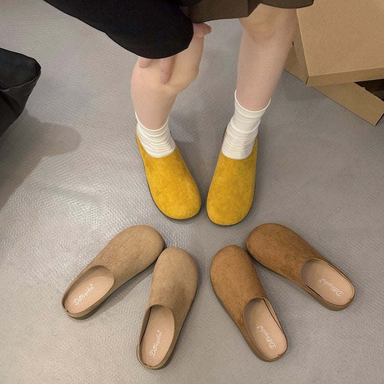 Dam Träskor Bekväm Design Mjukt Material med Gummisula-5