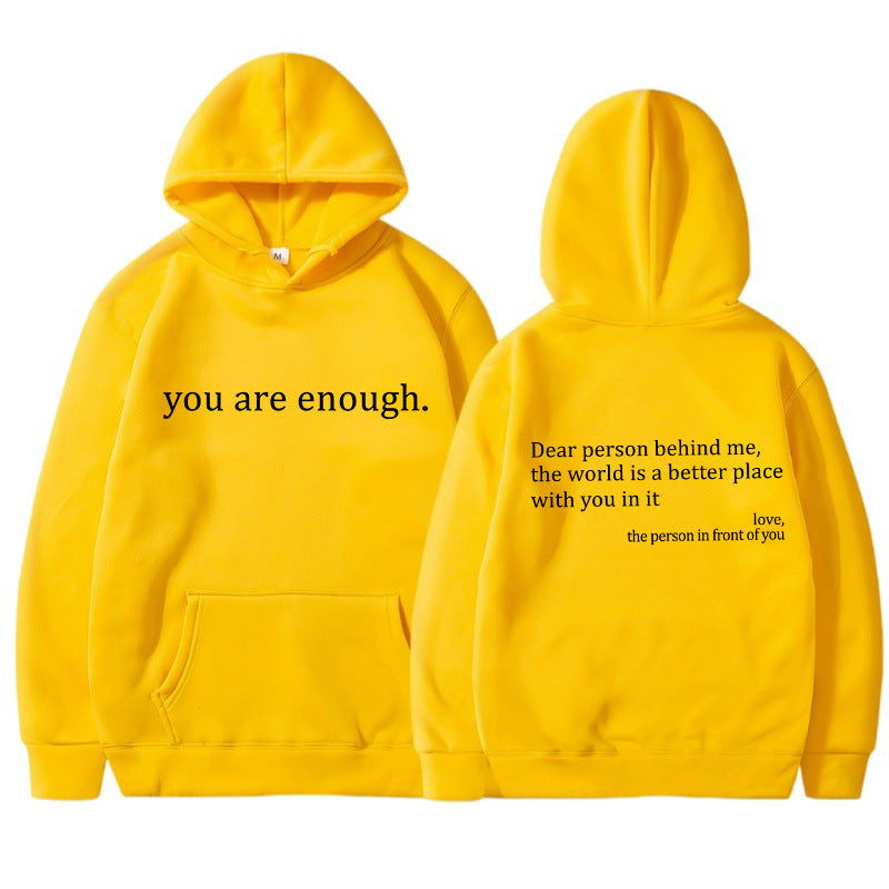 Unisex Hoodie Mjuk Bomull med Inspirerande Budskap 19