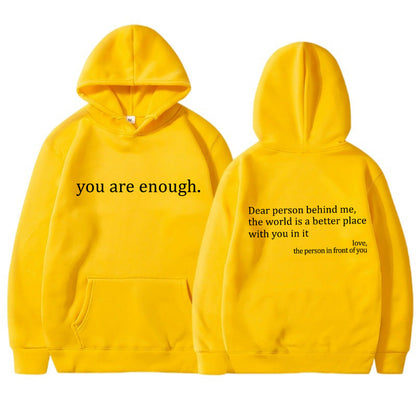 Unisex Hoodie Mjuk Bomull med Inspirerande Budskap 19