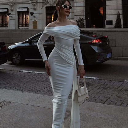 Kvinnors Wrap-Klänning Vattenfallshalsring Tygblandning-6