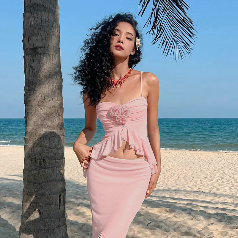 Kvinnors Peplum Klänning Rüsch Detaljer Andningsbart Material 2