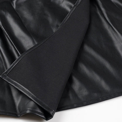 Kvinnors Jacka Wrap Syntetiskt Läder Elegant Design 4