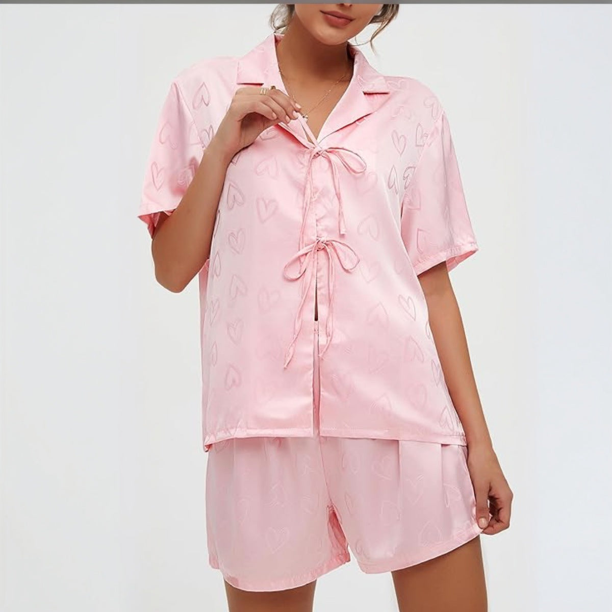 Dam Set Ärmös V-hals Polyester Tunt Tygnamn-3