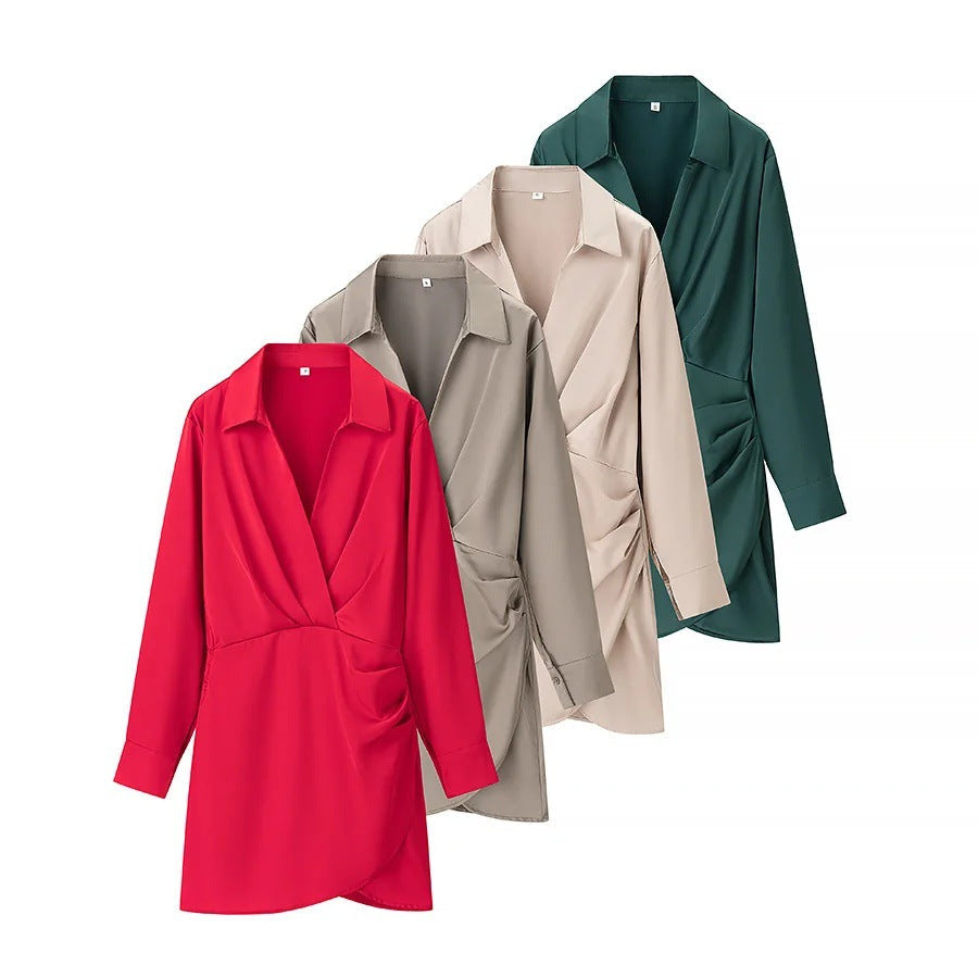 Skjortklänning Dam Utställda Hem Andningsbart Tyg 2