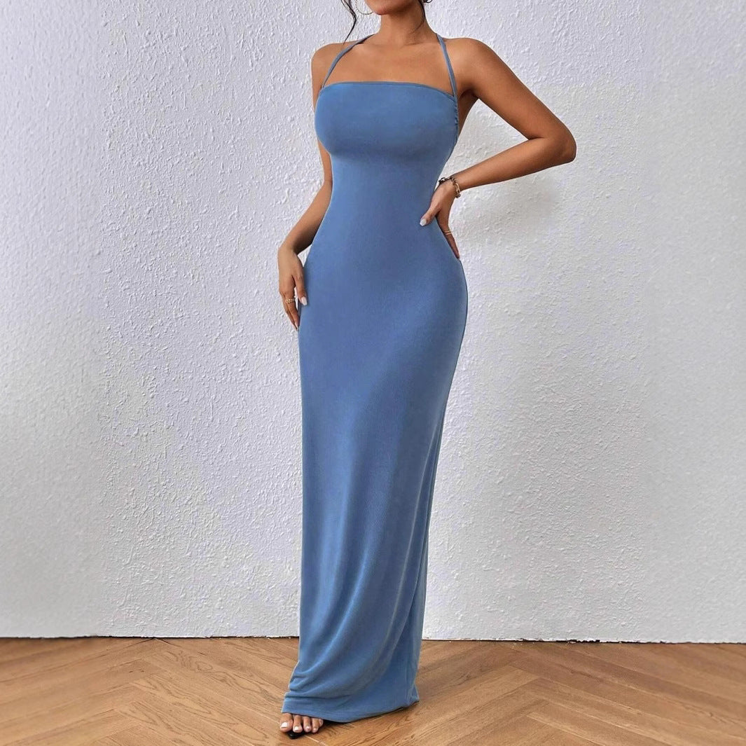 Dam Bodycon Klänning med Stickad Bindning Polyester-4