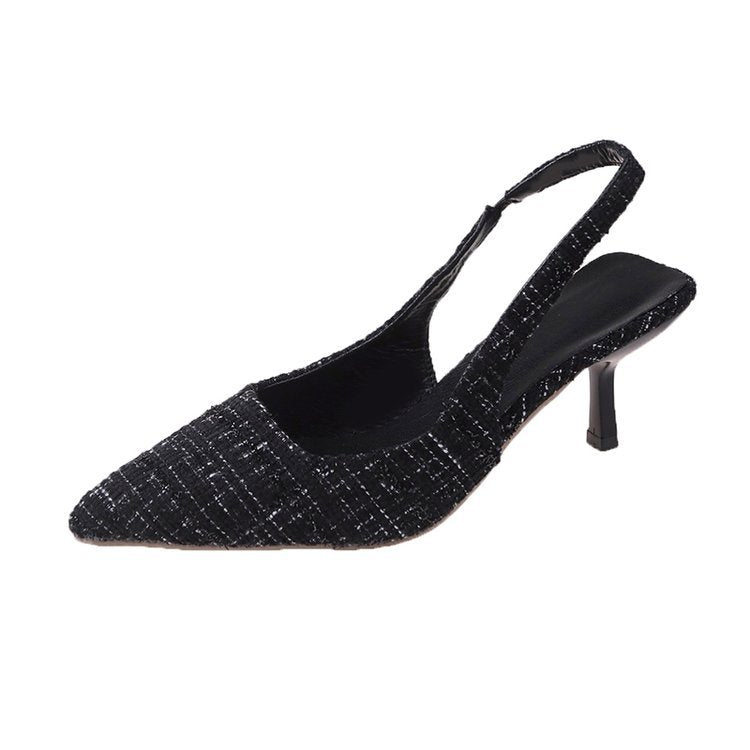 Kvinnor Slingback Pumps Elegant Tyg Vadderad Innersula 8
