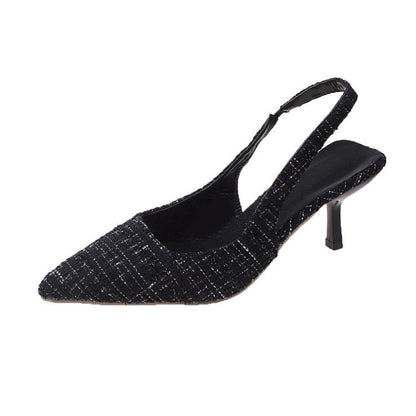 Kvinnor Slingback Pumps Elegant Tyg Vadderad Innersula 8