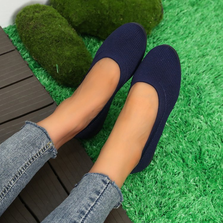 Kvinnors Ballerinas Slip-On Vävt Material med Halkfri Sula 8