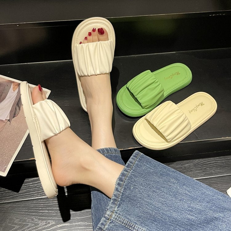 Kvinnor Pantoletter med Elastisk Överdel och Slip-Resistent Sula – Bekväm och Modern Design för Inomhus och Utomhusbruk 2