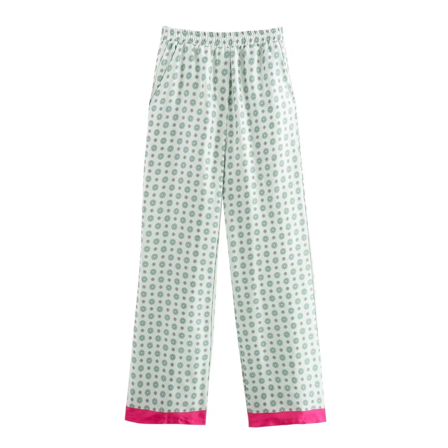 Herr Pyjamas Set Långärmad Punkttryck Mjuk Bomull-4