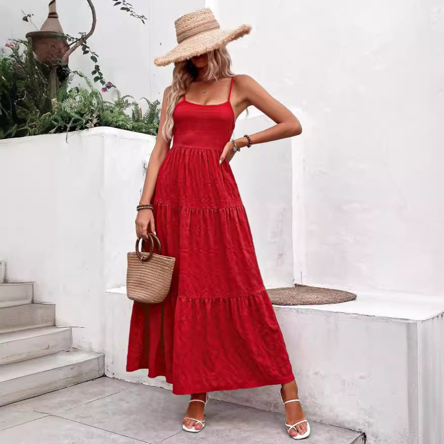 Kvinna A-Line Klänning Fyrkantig Halsringning Elastisk Polyester-3