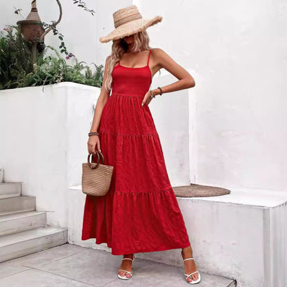 Kvinna A-Line Klänning Fyrkantig Halsringning Elastisk Polyester-3