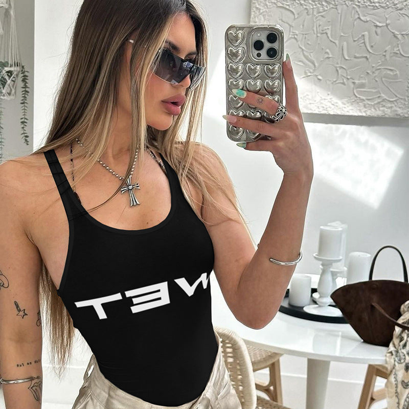 Variant image for Dam Tank Top Streetwear Spandex Utan Axelband-4