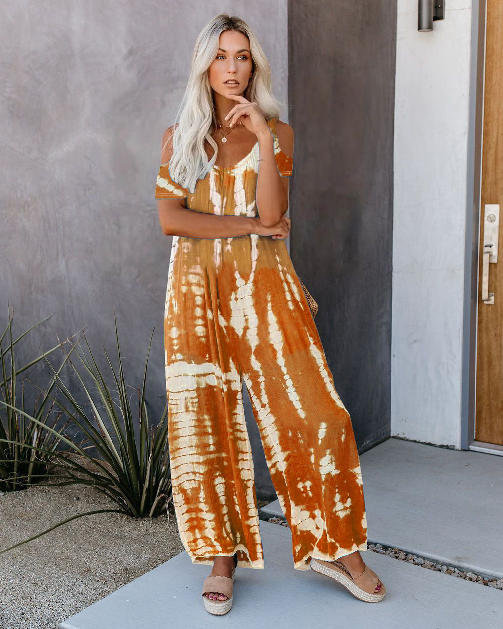 Dam Jumpsuit Avslappnad Kortärmad 100% Bomull Med Fickor 16