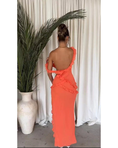 Dam Klänning V-ringad A-linjeformad Polyester Fina Dam Klänningar-4