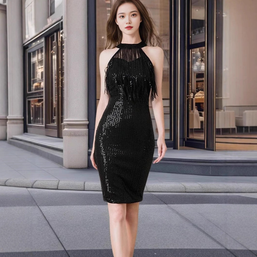 Kvinnors Midi Klänning Ärmlös A-Line Polyester-3