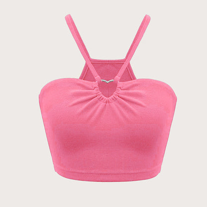 Dam Tank Top Hjärtcirkel Lätt Stretchig Bomull-5