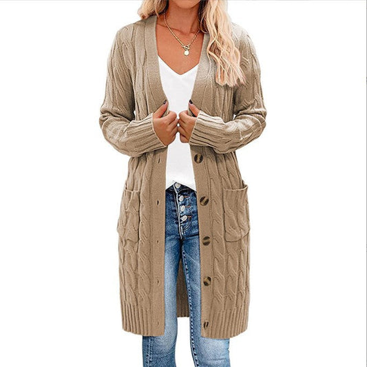Dam Cardigan V-ringning Knappdetaljer Polyester Casual-1