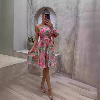 Dam Lång Kjol Asymmetrisk Chiffon Mid-Längd Elegant-2