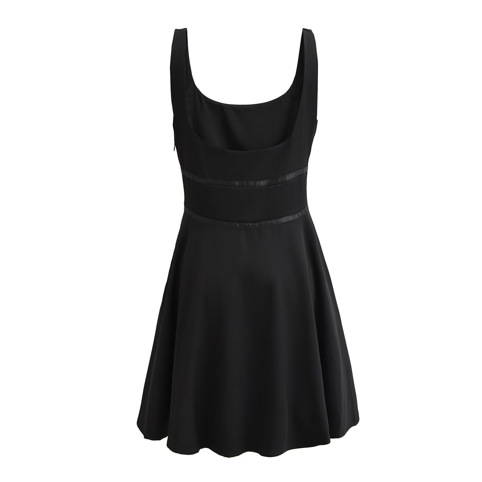 Dam Klänning Spaghetti Band Ryggfri Tvåfärgad Polyester Fina Dam Klänningar-4