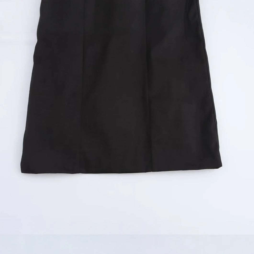 Kvinnors Knälängdsklänning Modern Krage Andningsbart Material 4