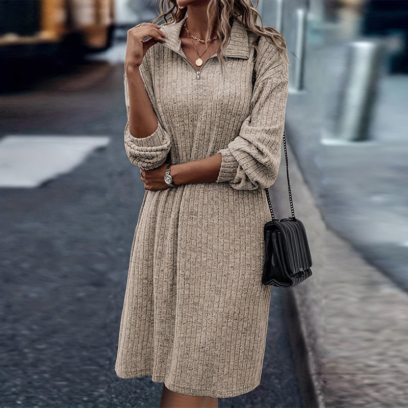 Variant image for Dam Klänning A-Linjeformad Midi med Dragkedja i Högkvalitativt Material-1