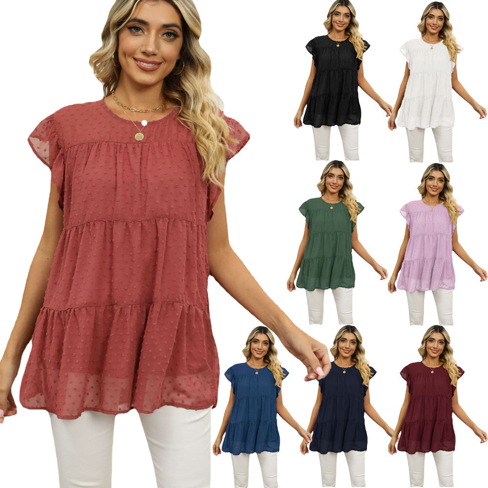 Dam Loose Fit Pullover Jacquard Chiffon-2