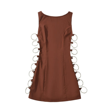 Variant image for Kvinnors Klänning Figur-huggande Med Unika Ringdetaljer Högkvalitativt Tyg-1