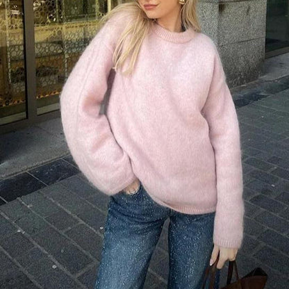 Kvinnors Fluffig Tröja Avslappnad Design Mjuk Tyg-2