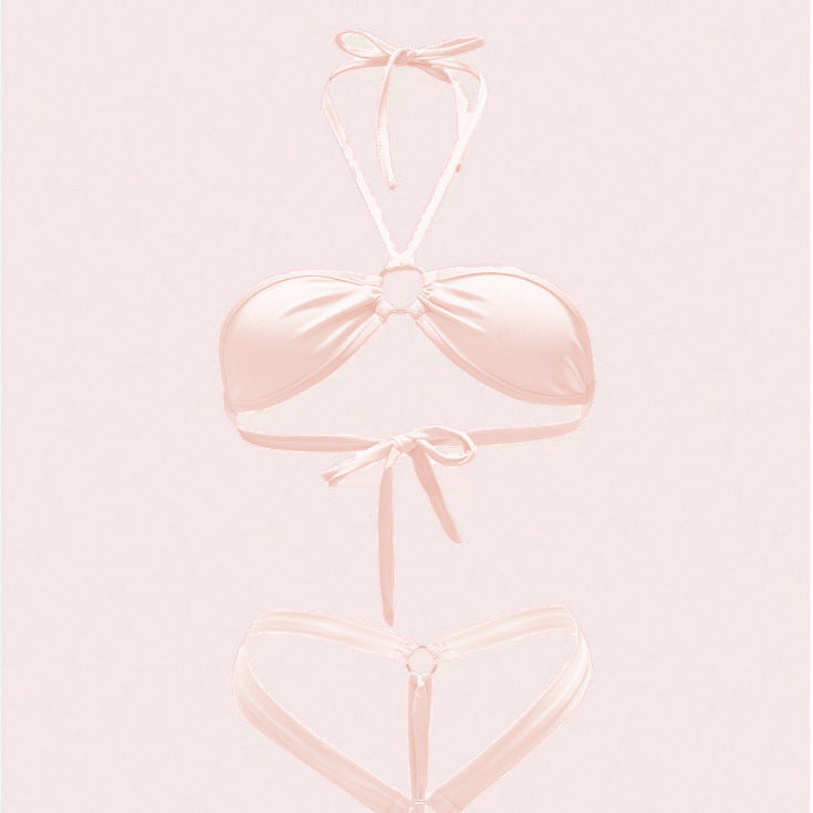 Variant image for Kvinnors Bikiniuppsättning Triangel Topp V-formad Botten Mjukt Elastiskt Tyg-1