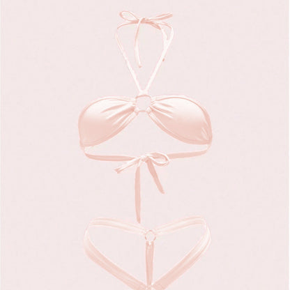 Variant image for Kvinnors Bikiniuppsättning Triangel Topp V-formad Botten Mjukt Elastiskt Tyg-1