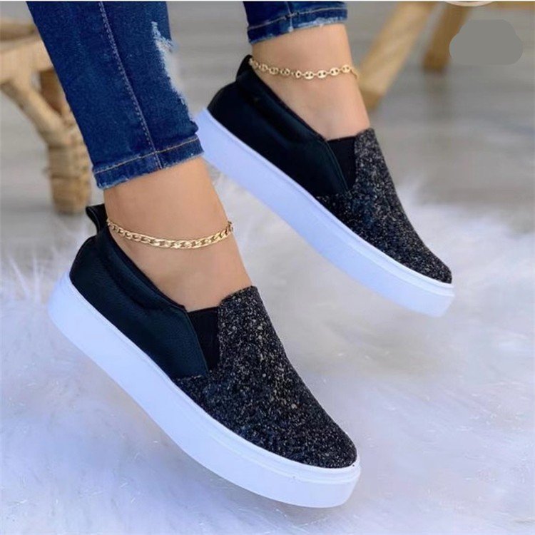 Kvinnors Sneakers Slip-On Glittrande Syntetiskt Material 3